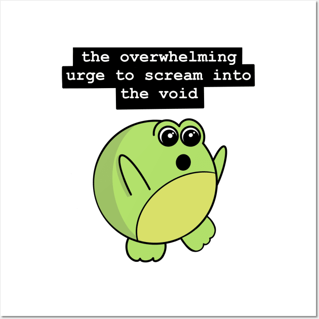 Overwhelmed Frog Wall Art by 20 Sided Tees